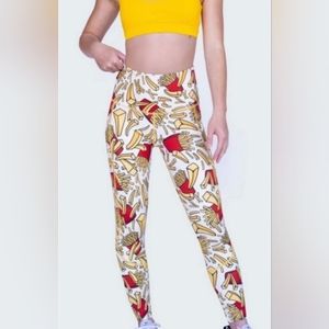 Feed Me Fight Me French Fry Leggings, Size M